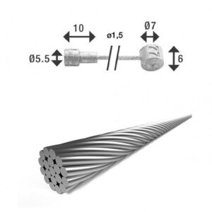 KABEL XLC REM A BINNEN 3.00 2 NIPP RVS BRX87